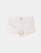 Mini Shorts with Rhinestones | White