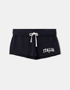 Sweat Mini Shorts with Print | Navy