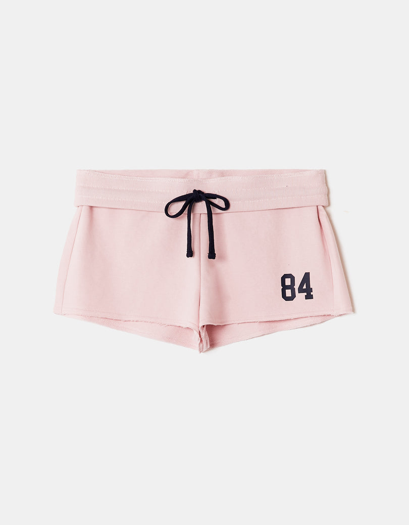 Sweat Mini Shorts with Print | Pink