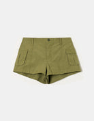 Low Waist Mini Cargo Shorts | Kaki