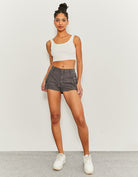 Low Waist Mini Cargo Shorts | Dark Grey