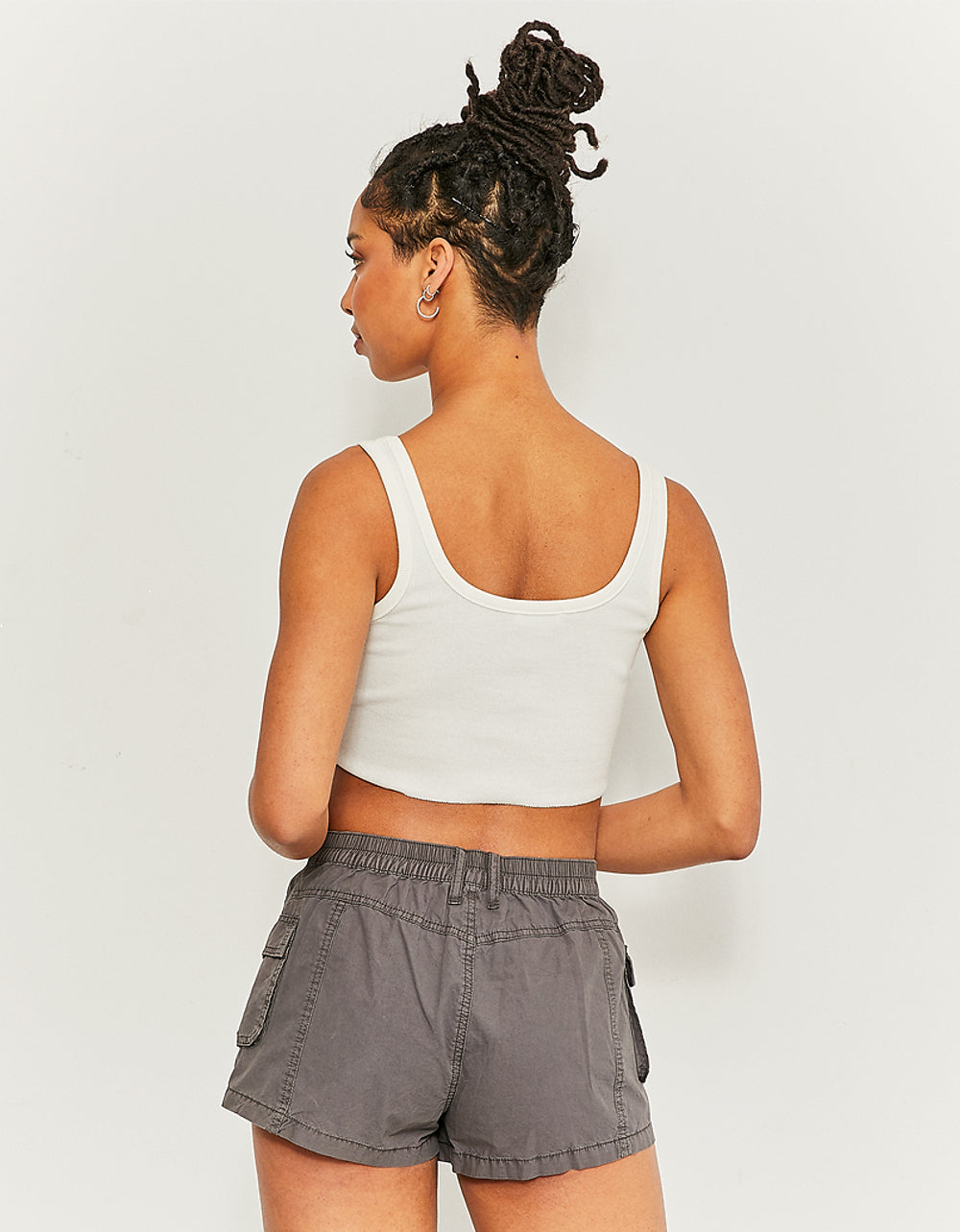 Low Waist Mini Cargo Shorts | Dark Grey