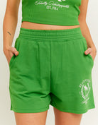 Printed Sweat Shorts | Green