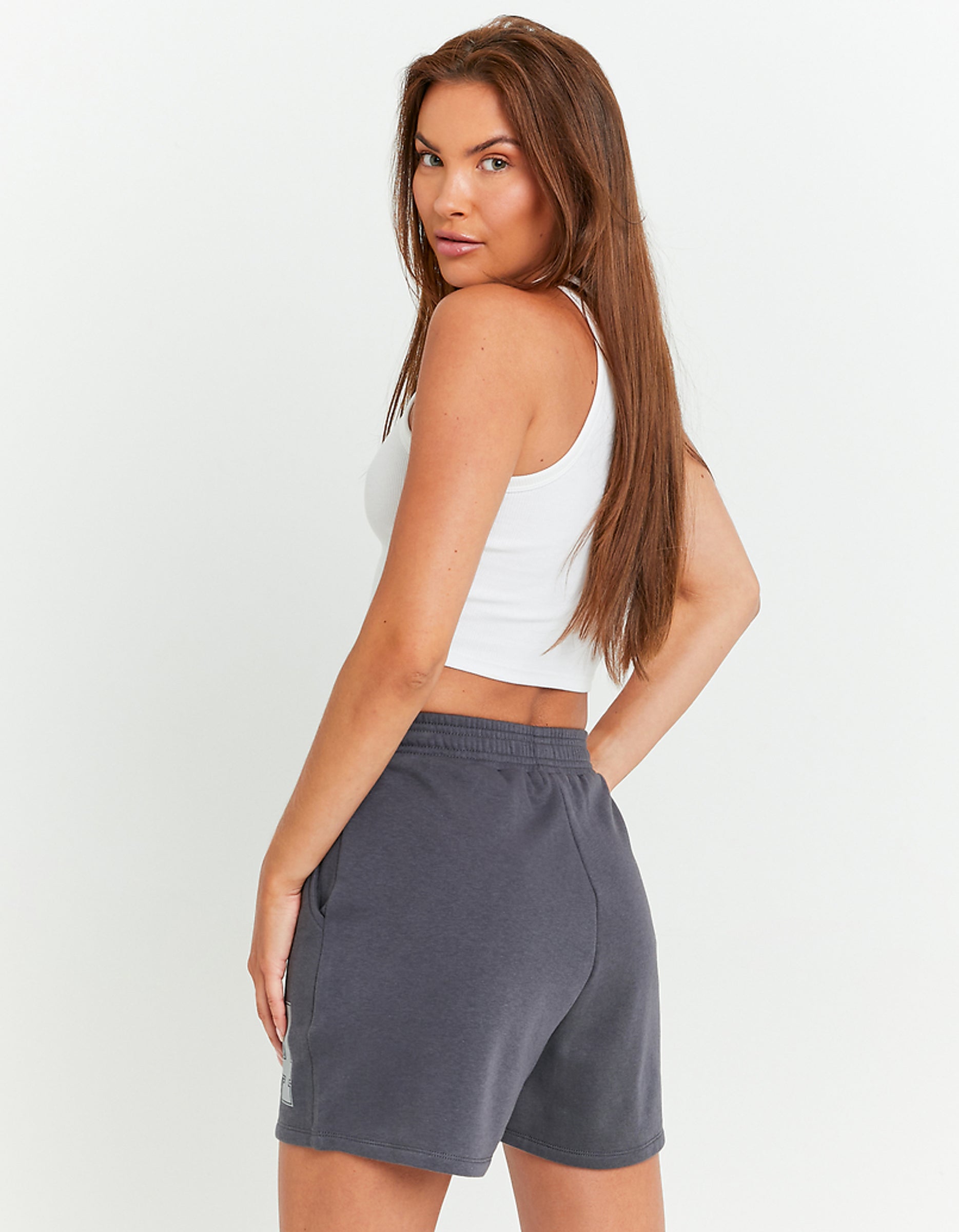 Printed Sweat Shorts | Grey