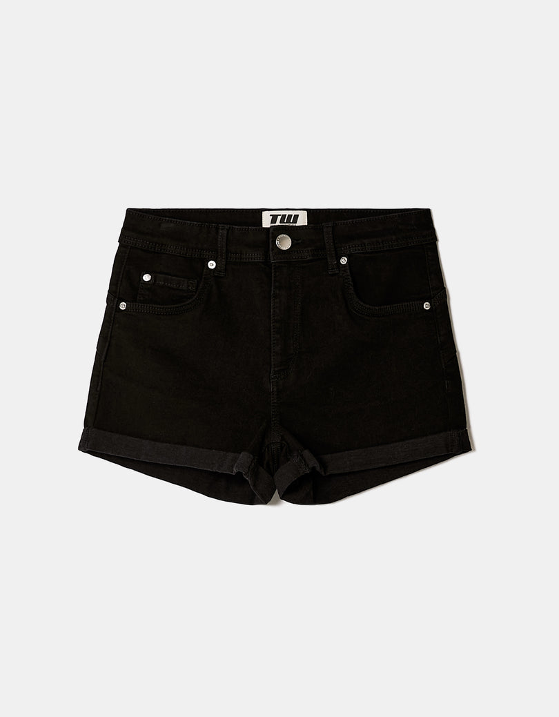 Mid Waist Push-up Shorts | Black
