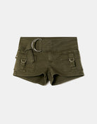 Belted Mini Shorts | Khaki