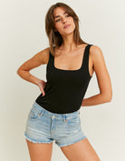 Mid Waist Mini Shorts | Blue