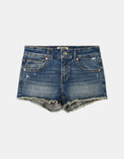 Mid Waist Mini Shorts | Blue Wash