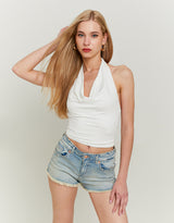 Mid Waist Mini Shorts | Blue Wash