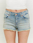 Mid Waist Mini Shorts | Blue Wash