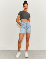 Blue Stretch Bermuda Shorts | Blue Wash