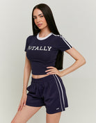 Technical Fabric Shorts | Navy and White
