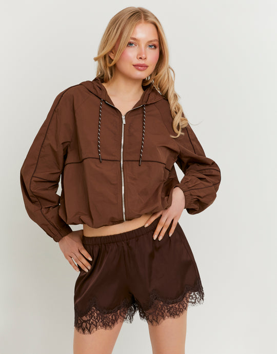 Shorts with Lace | Brown
