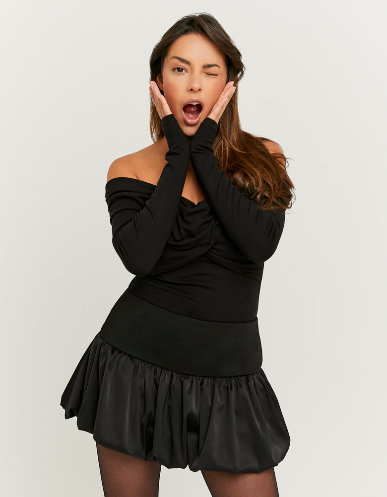 Satin Skort | Black