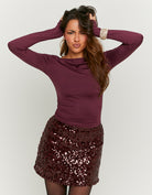 Sequined Skort | Bordeau