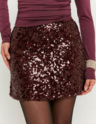 Sequined Skort | Bordeau