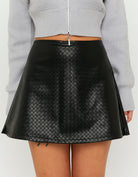 Faux Leather Mini Skort | Black