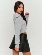 Faux Leather Mini Skort | Black