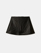 Faux Leather Mini Skort | Black
