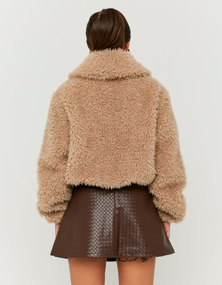 Faux Leather Mini Skort | Brown