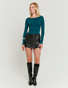 Wrapped Skort with Buckles | Black