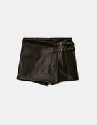 Wrapped Skort with Buckles | Black