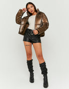 Faux Leather Short with Belt | Black