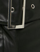 Faux Leather Short with Belt | Black
