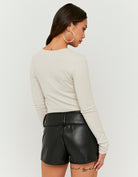 Faux Leather Short with Belt | Black