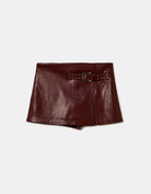 Skort with Belt | Bordeau