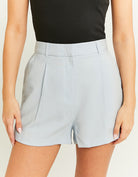 High Waisted Tailored Shorts | Light Blue