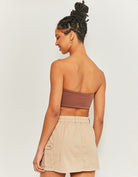Mid Waist Mini Cargo skirt | Beige