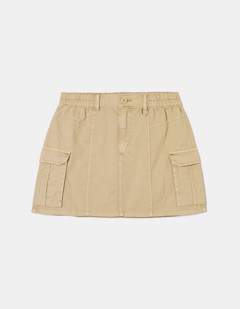 Mid Waist Mini Cargo skirt | Beige
