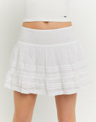Floral Low Waist Mini Skirt | Off White