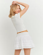 Floral Low Waist Mini Skirt | Off White