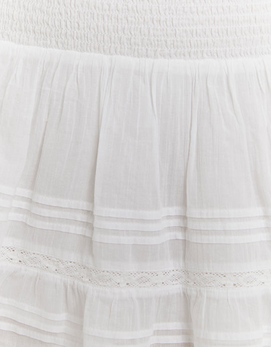 Floral Low Waist Mini Skirt | Off White