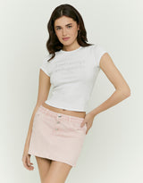 Buttoned Mini Skirt | Pink