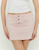Buttoned Mini Skirt | Pink