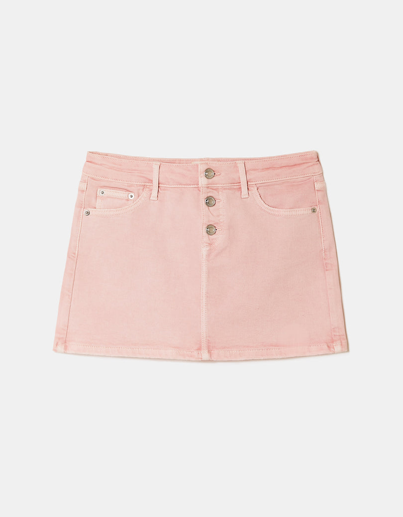 Buttoned Mini Skirt | Pink