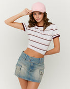 Denim Cargo Mini Skirt | Blue Wash