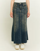 Long Denim Skirt | Dark Wash
