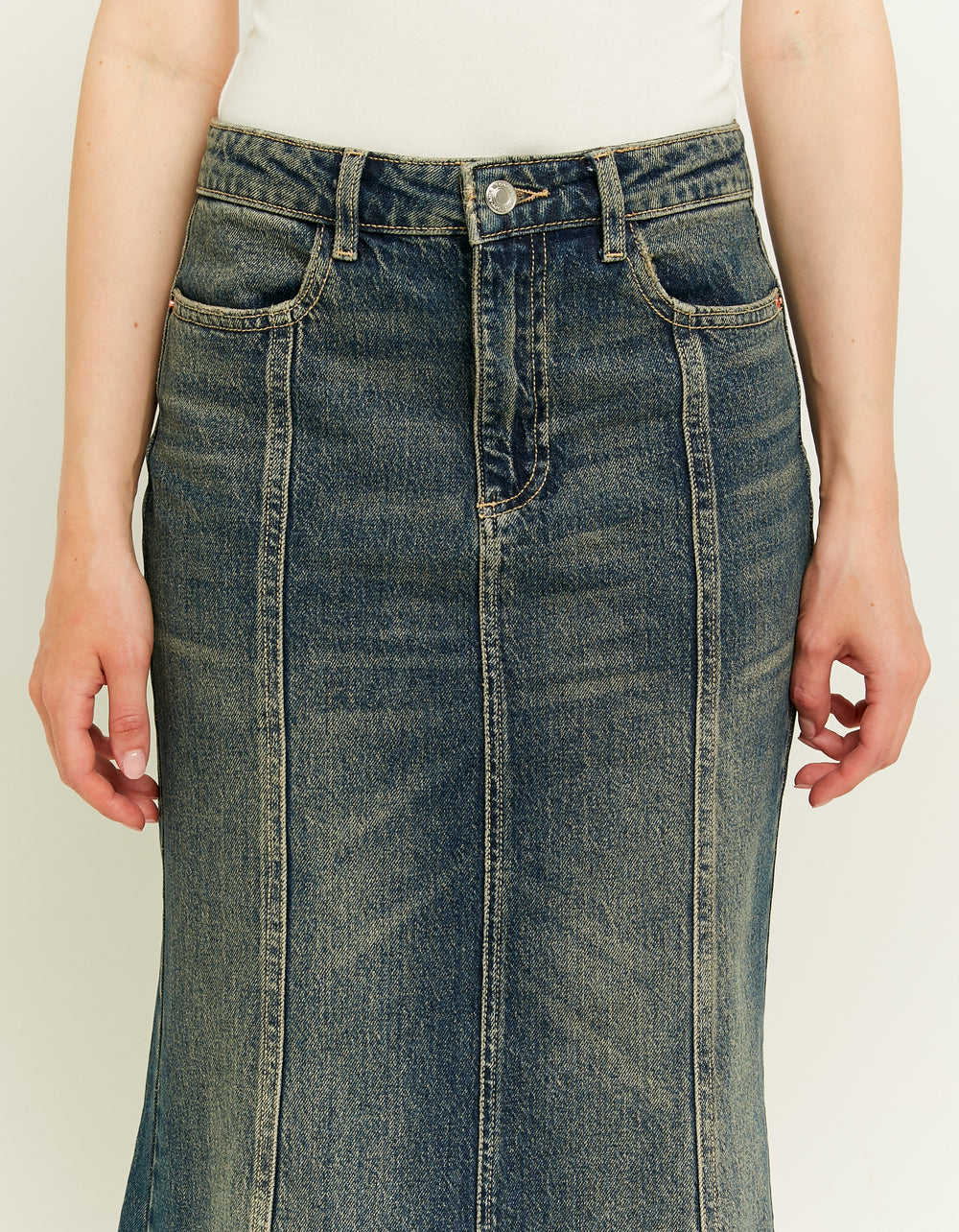 Long Denim Skirt | Dark Wash