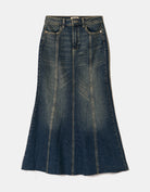 Long Denim Skirt | Dark Wash