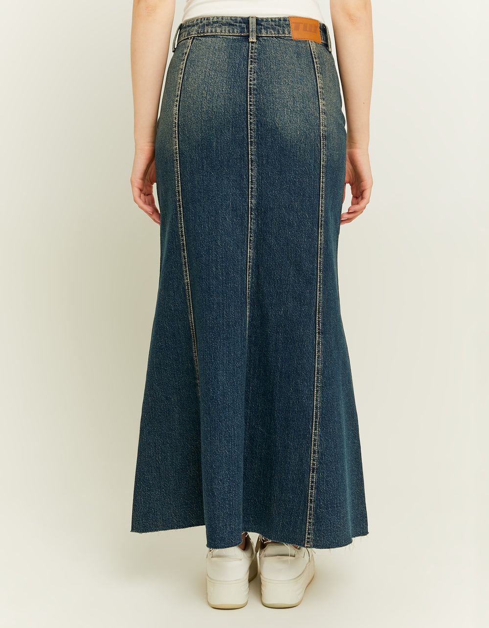 Long Denim Skirt | Dark Wash