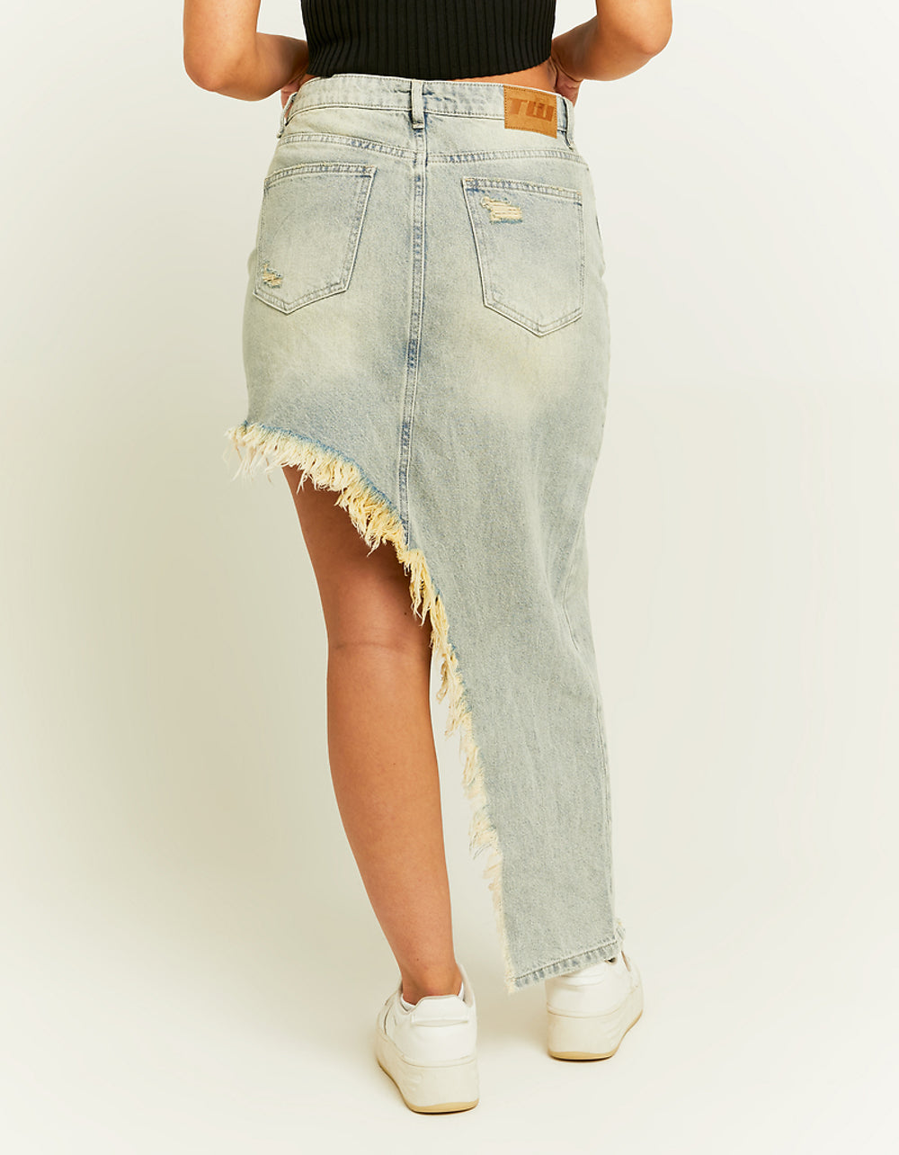 Irregular Hem Denim Skirt | Used Waash