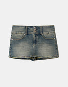 Denim Mini Skort | Blue Wash