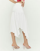 Ruffle Midi Skirt | White