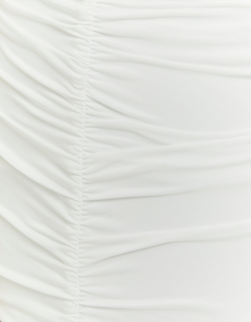 Ruffle Midi Skirt | White