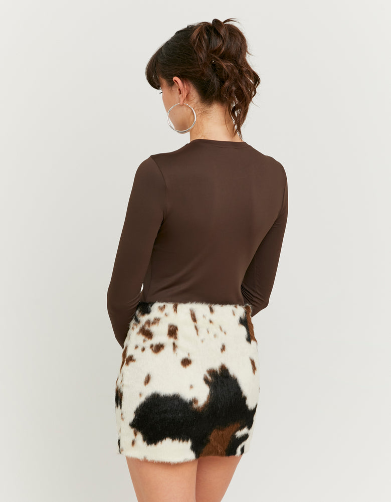 Cow Printed Zip Up Skirt | Animal Print