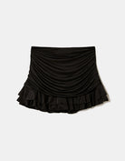 Mini Skirt with Ruffles | Black